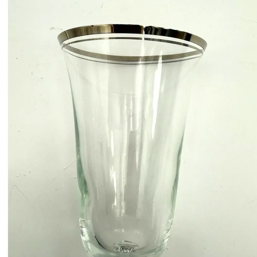 Mikasa Briarcliffe Crystal Stemware Silver Band Iced Tea Wine Glass Water Goblet
